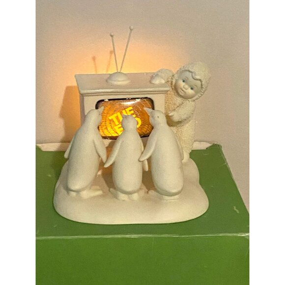 Snowbabies "Thats Enough TV For Today!" Figurine With Penguins By Kristi Jensen - Picture 5 of 16